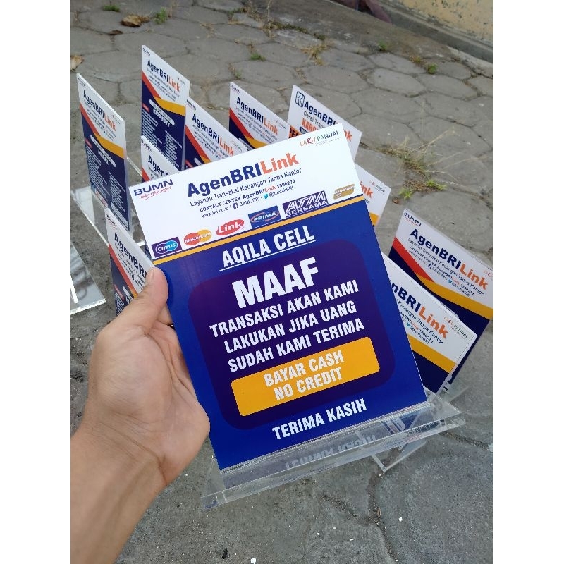 

AKRILIK PAPAN MEJA BANK BRI 15X20