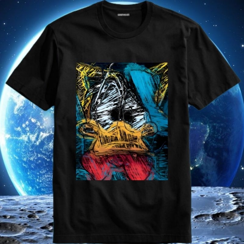 Baju Kaos Tshirt T Shirt Pria Laki Cowok Cewek Perempuan Unisex Donal Donald Duck Bebek Uncle Scroog
