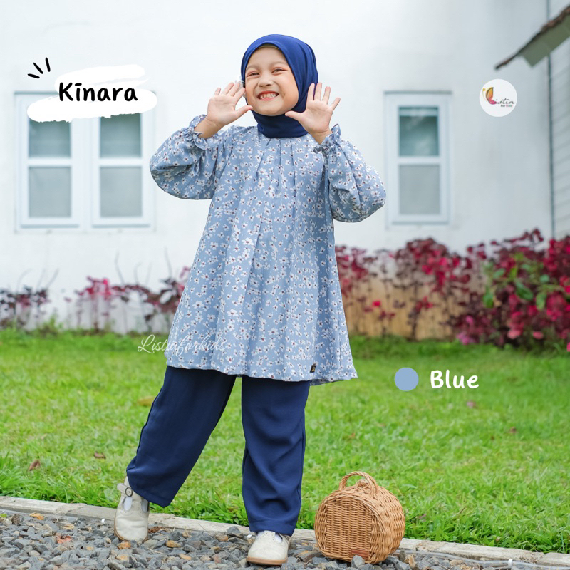 One set Anak Perempuan KINARA - Setelan Celana Anak Perempuan 0-10 Tahun Crinkle Airflow Premium by Listiaforkids