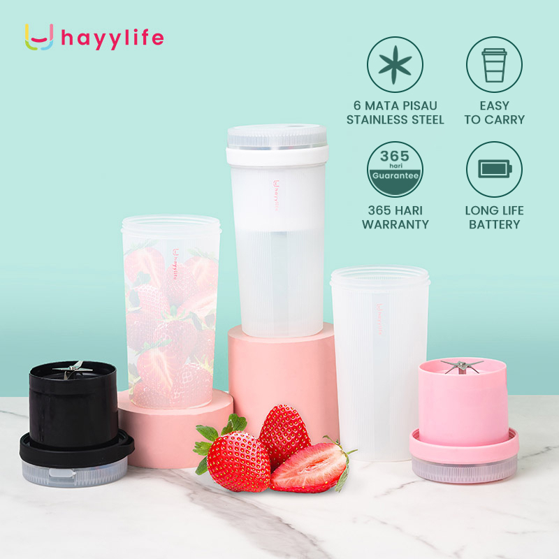 Hayylife Blender Portable/300ML Juicer Portable/Blender jus/Blender Mini Portable/USB Juicer/Juicing