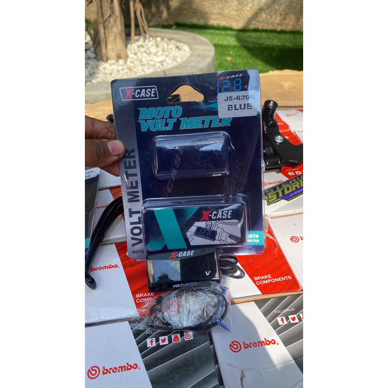 volt meter x case nyala biru volt meter aki pengukur aki tahan air awet murah