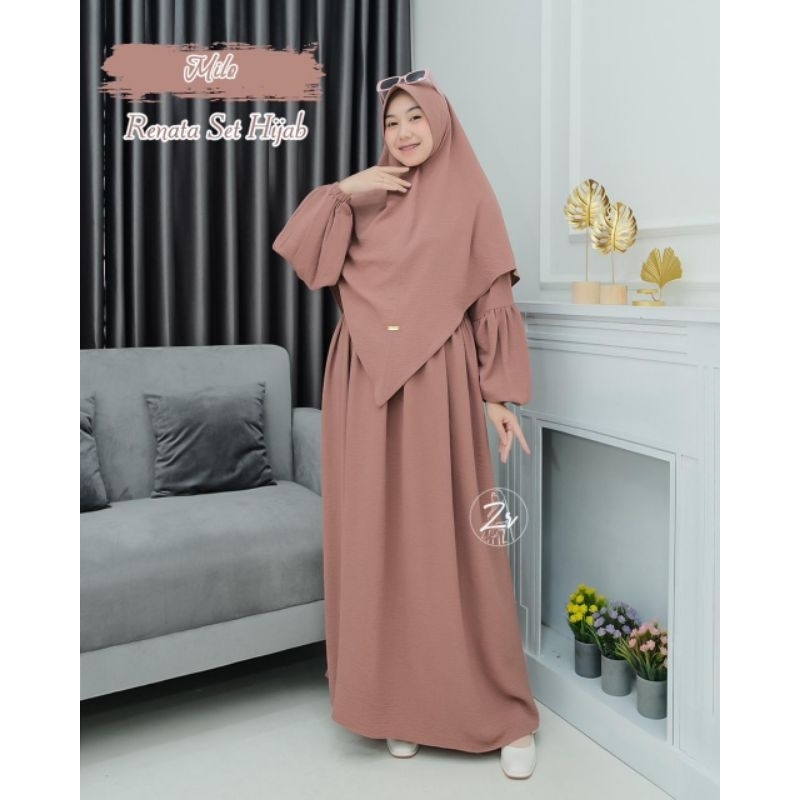 RENATA SET HIJAB BY ZR/SET SYARI CRINKLE/SET SYARI TERBARU/SET HIJAB SYARI