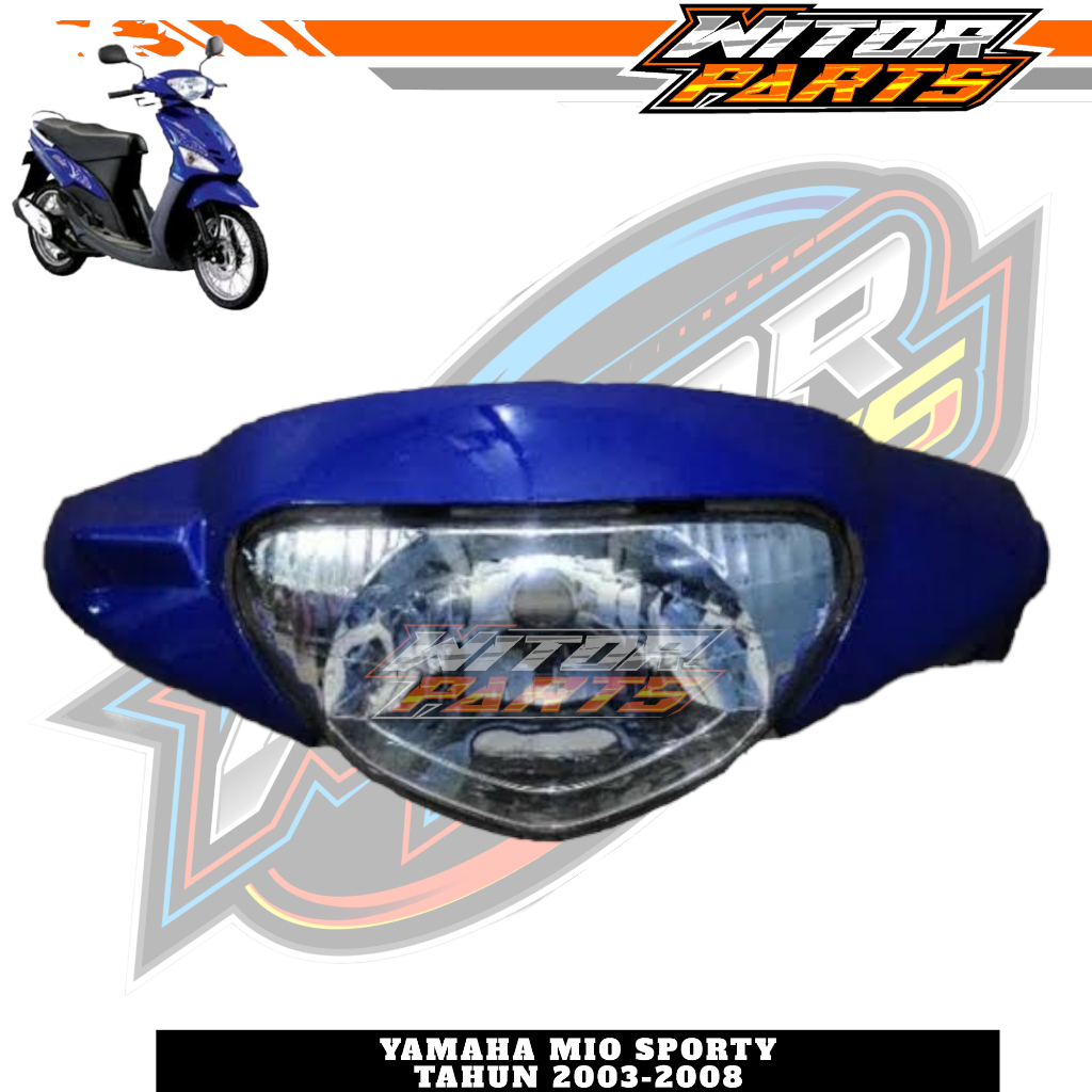 Batok Kepala Depan Mio Sporty Plus Reflektor Lampu Depan Biru / Batok Depan Mio Sporty Plus Lampu Bi