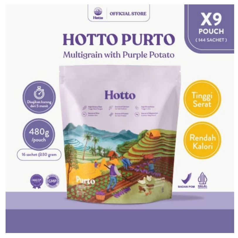 

9 POUCH Hotto Purto Multigrain with Purple Potato (144 Sachet)