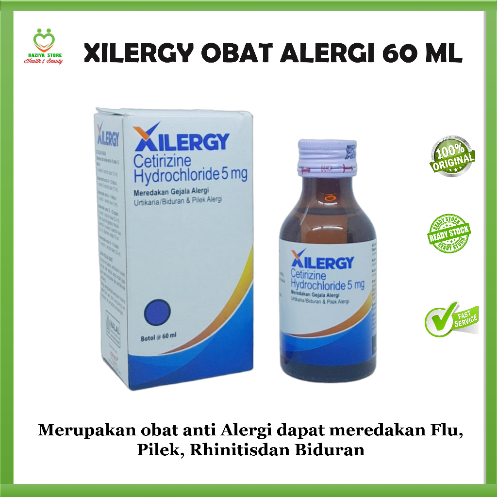 OBAT ALERGI Xilergy Sirup 60ml - Xilergi Cetirize Syrup Obat Gatal Alergi, Rhinitis, Biduran, Kaliga