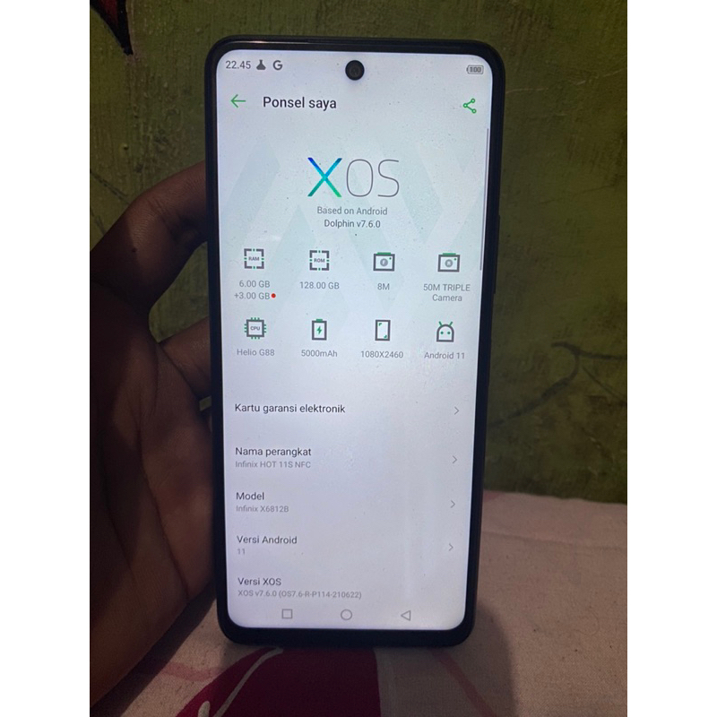 infinix Hot 11s NFC RAM 6+3/128 GB