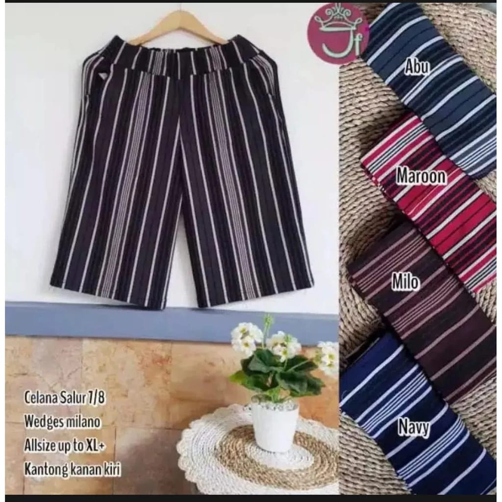 celana kulot pendek motif/ celana kulot wanita tanggung/celana kulot wanita 7/8