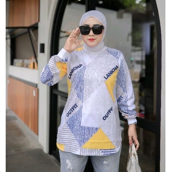 Atasan wanita kaos lengan panjang / top original lanicha / kaos wanita terbaru