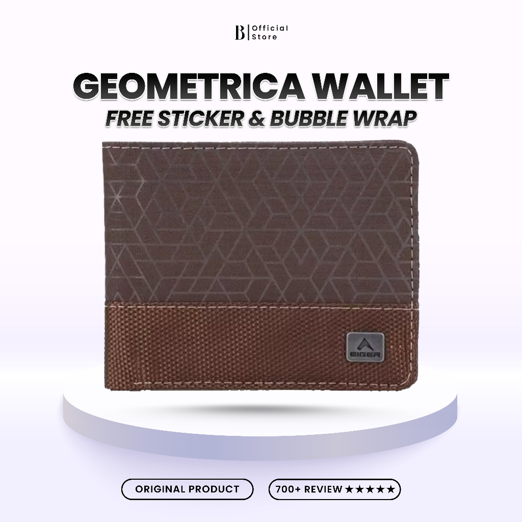 Dompet EIGER Wallet Geometrica Dark Brown Lipat Pria Wanita