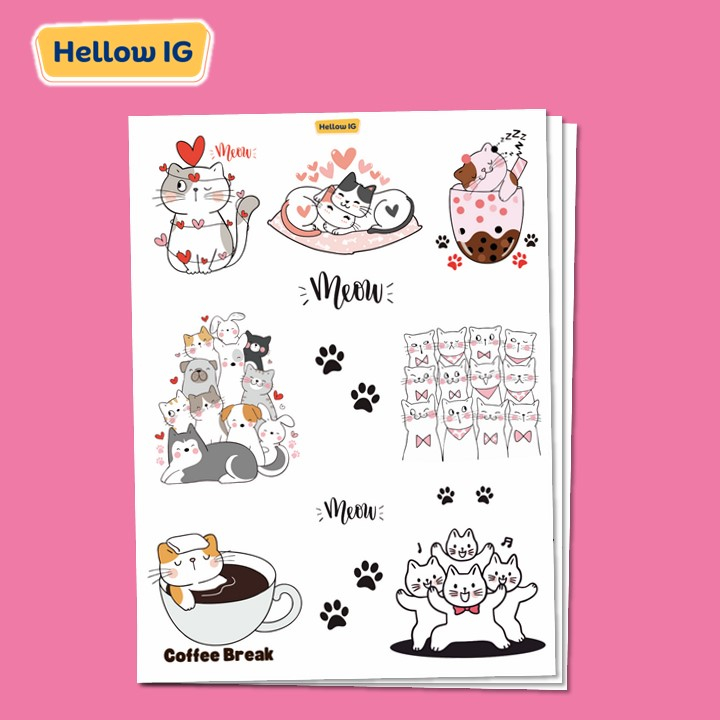 

STICKER CAT CATS STIKER KUCING LUCU AESTHETIC LAPTOP BOTOL HP KOPER HELM PREMIUM WATERPROOF