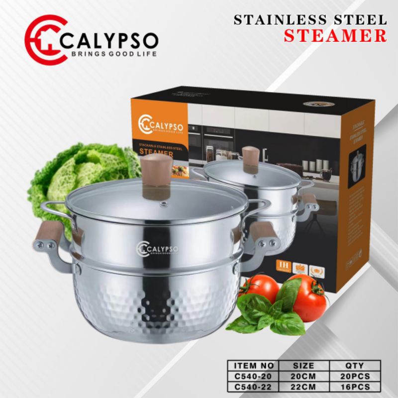 Panci Calypso Steamer Multifungsi Calypso Stainless Tutup Kaca