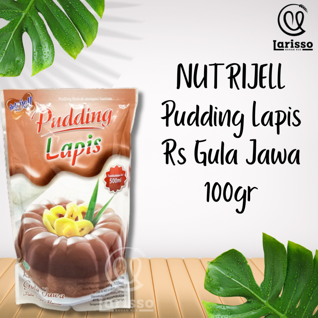 

NUTRIJELL PUDDING LAPIS 100GR RASA GULA JAWA PUDING BUBUK DENGAN SANTAN DAN GULA JAWA