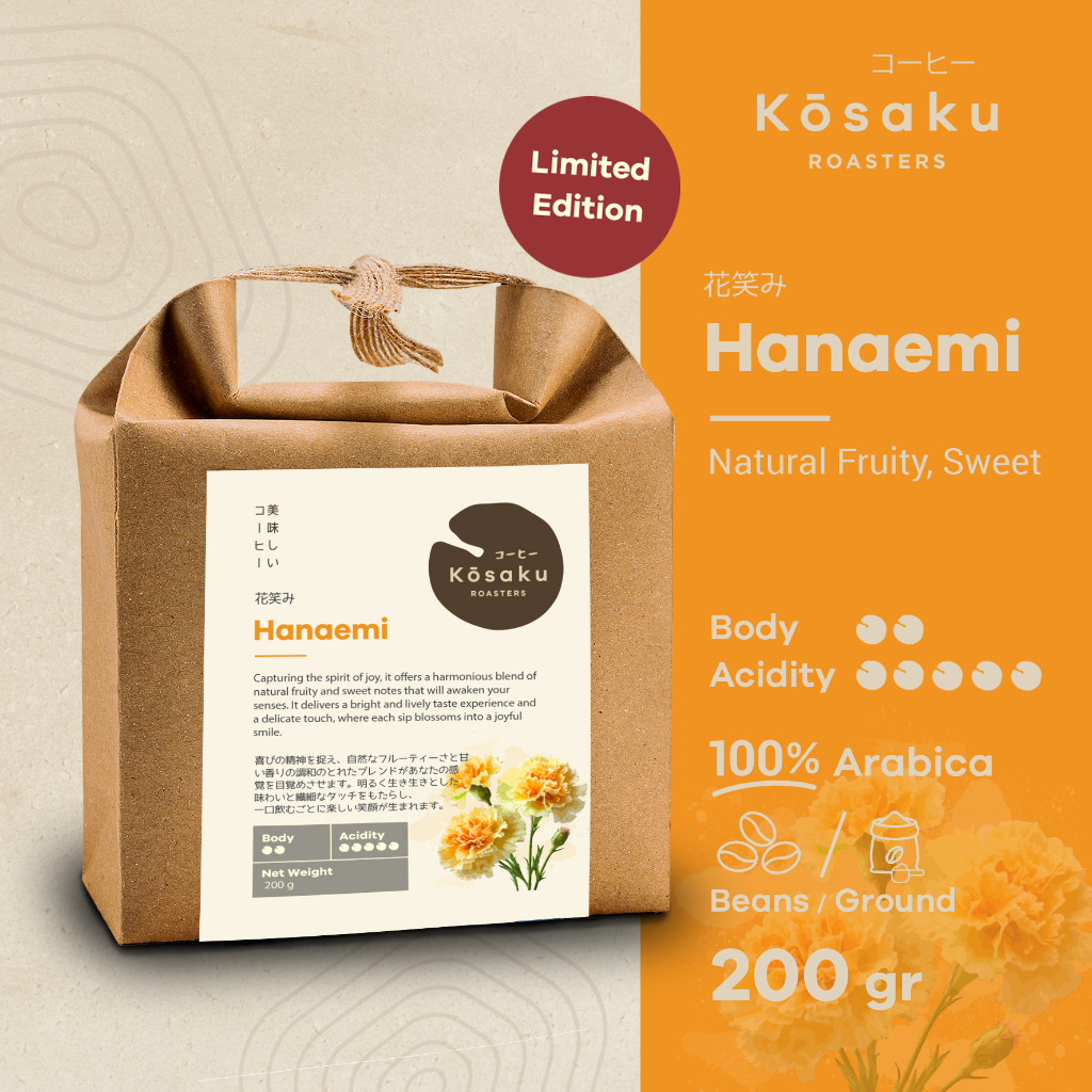 

Kosaku Hanaemi Coffee Beans 200gr - Biji Kopi Arabika