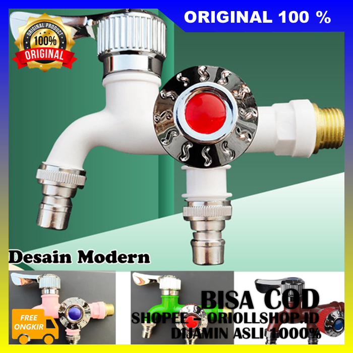 Kran Cabang Shower Keran Cabang 2 Shower ABS Kran Air Double Plastik Kran Cabang 2  100% ASLI