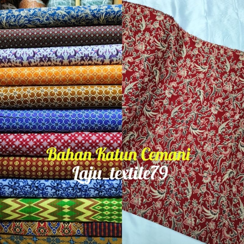 Kain BATIK KATUN CEMANI/BAHAN KATUN CEMANI/Harga Per Setengah Meter