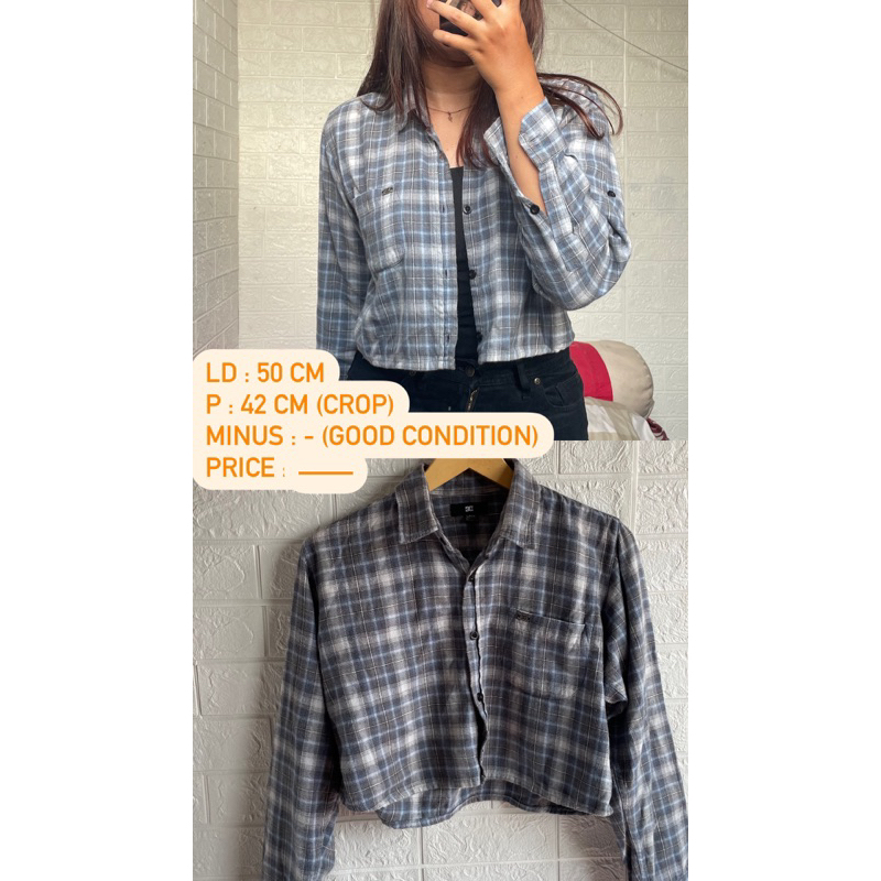 Preloved Reworked Kemeja Crop