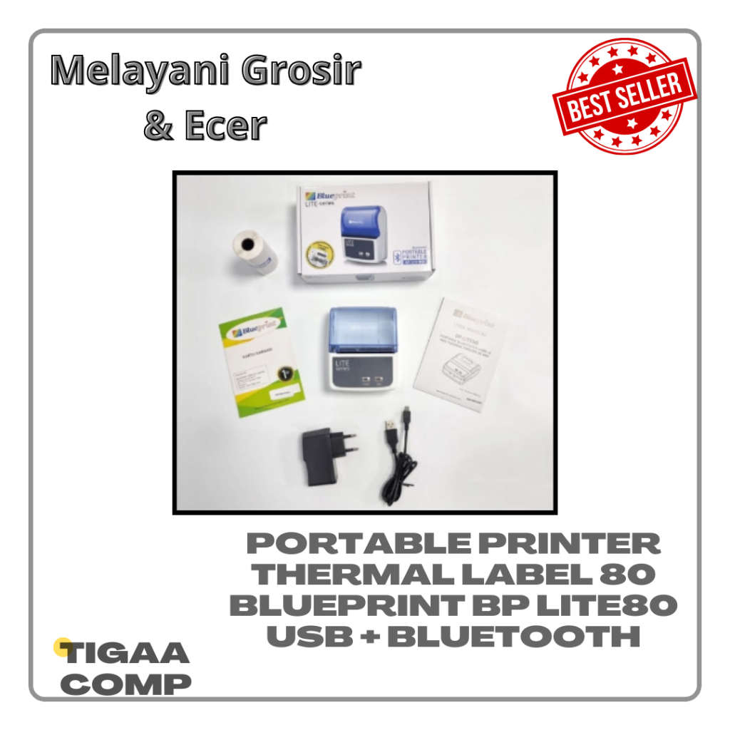 Portable Printer Thermal Label 80 BLUEPRINT BP LITE80 - USB + Bluetooth