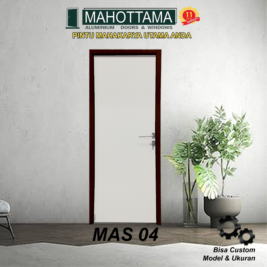 MAHOTTAMA - Pintu Kamar Tidur / Gudang / Kamar Mandi Aluminium 80 x 200cm Rumah 1 Set Kusen Kunci Ha