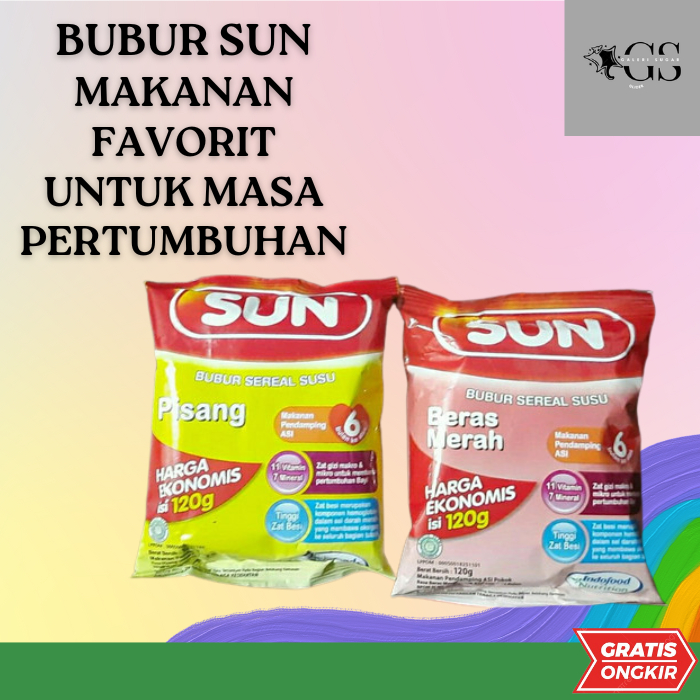 Bubur Sun sachet isi 120 gram, makanan utama praktis buat sugar glider