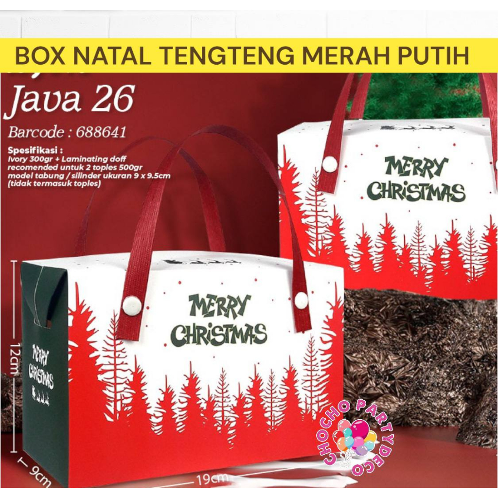 

Box NATAL Teng Teng 2 Jar MP / Kotak Kue Natal / Box Merry Christmas / Hampers Natal