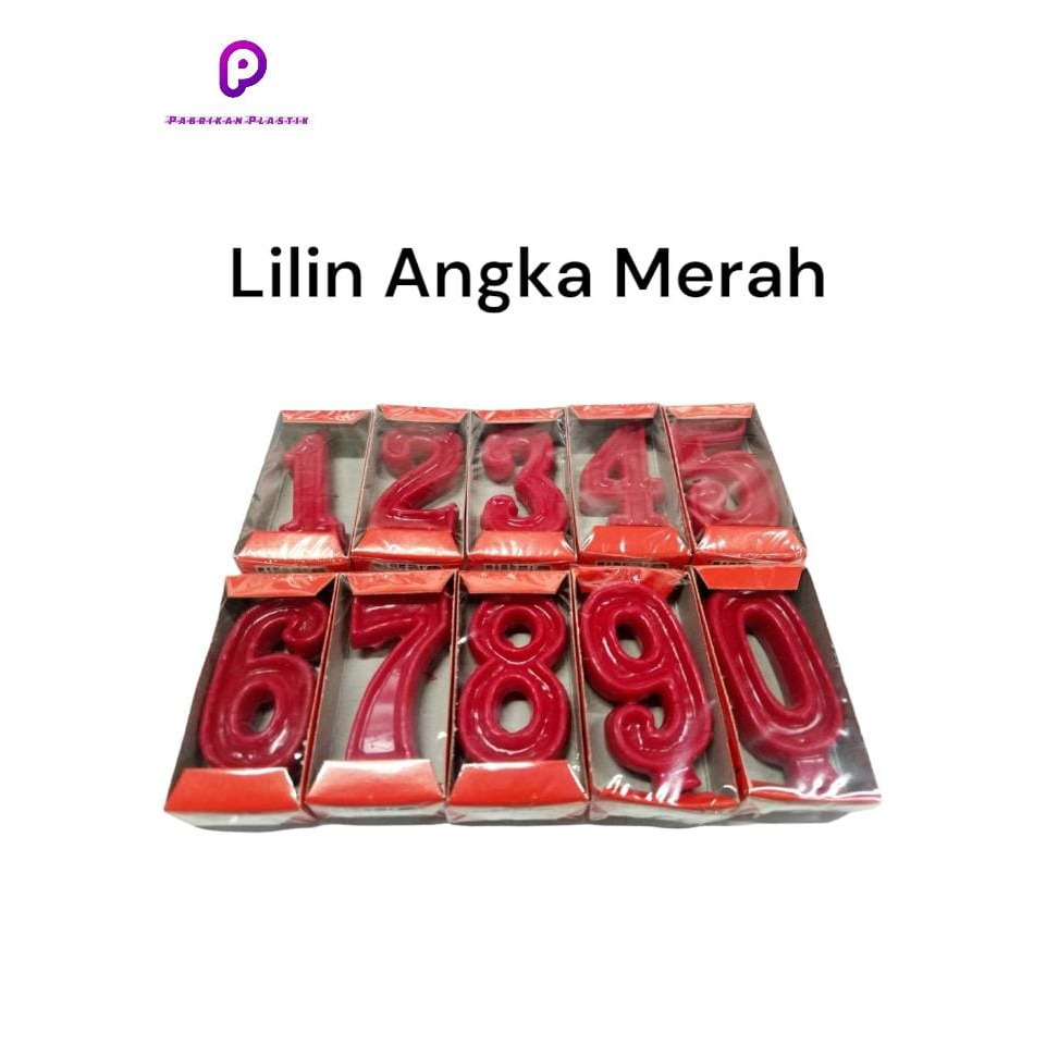 Lilin Angka Merah / Lilin Ulangtahun Merah