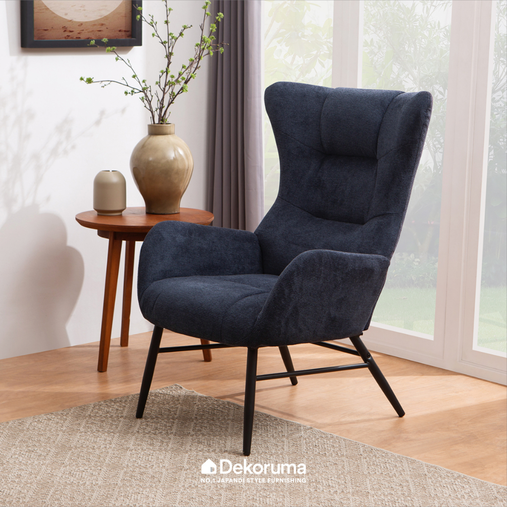 Dekoruma SADA Kursi Aksen Single Seater Kain - Biru