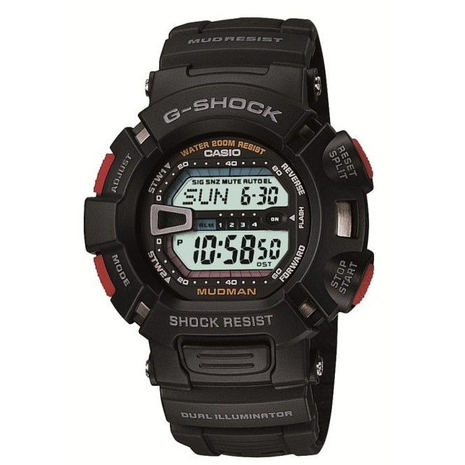 Casio G-Shock G-9000-1VDR Jam Tangan Pria Rubber Black Red Original