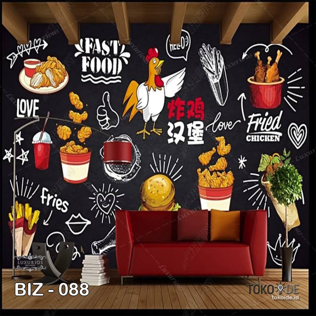 Wallpaper Custom Dinding 3D Kafe Walpaper Resto Stiker Sticker Cetak Banner Cafe Poster Restaurant
