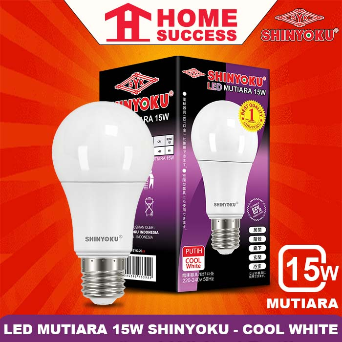 Lampu LED Mutiara 15w Putih Shinyoku (Garansi Resmi 1 Tahun) / LED Shinyoku 15 watt / LED Mutiara 15