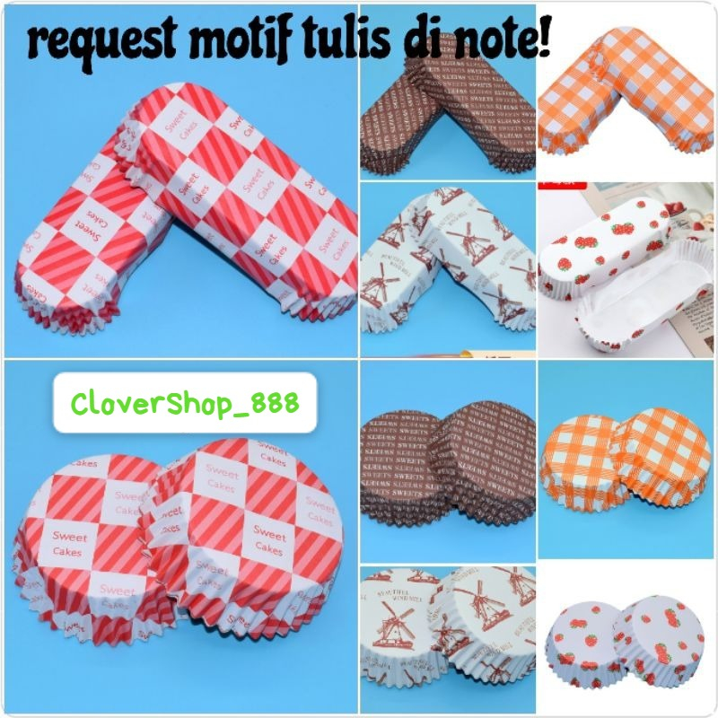 Paper Cup Roti 50pcs / Paper Cup Bulat dan Oval Panjang / Kertas Roti Amti Lengket