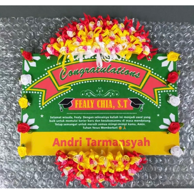 PAPAN UCAPAN TULISAN KADO WISUDA HADIAH GIFT STANDING NAMA GELAR