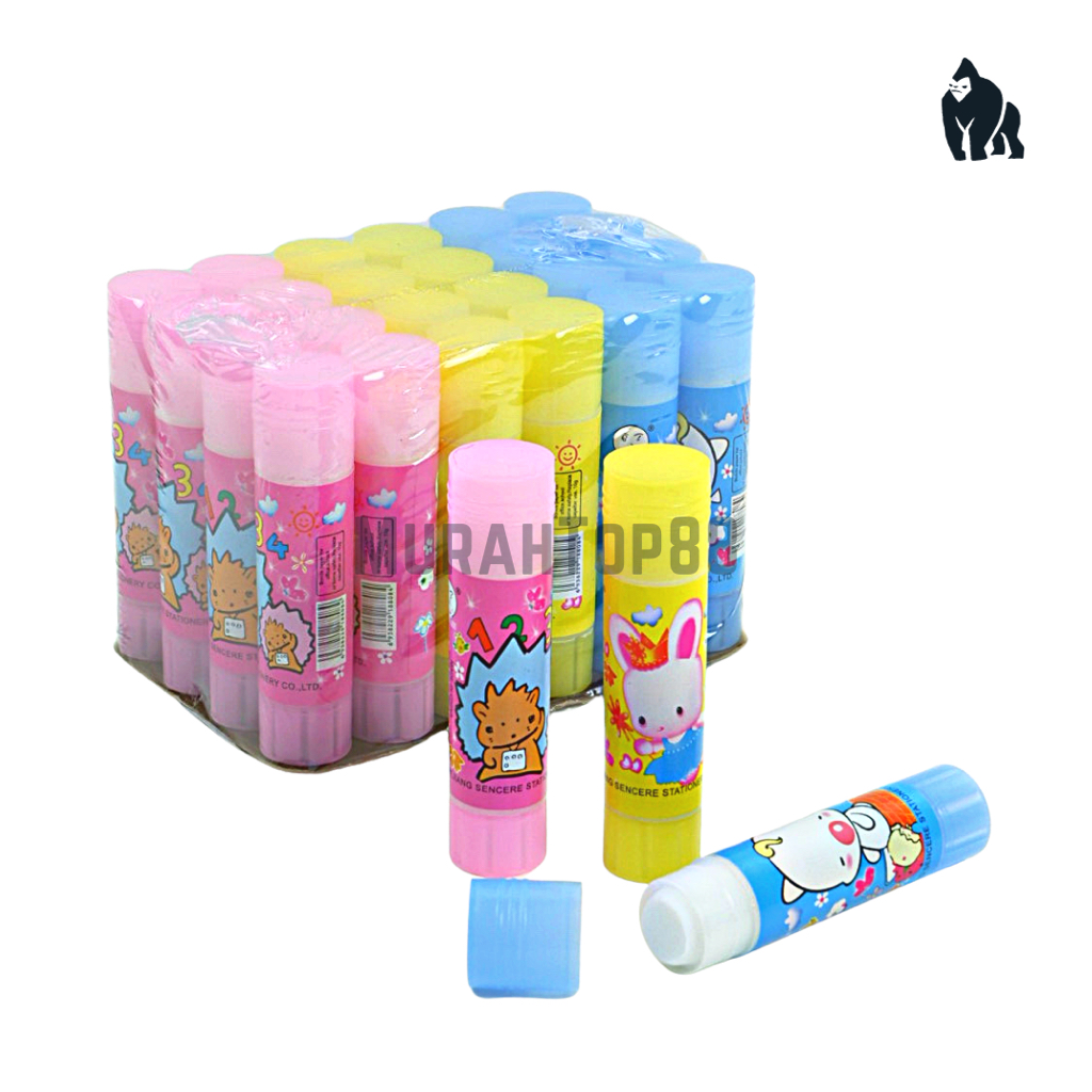 

Glue Stick Fancy Kecil 10 gr / Lem Stik Putar Murah / Lem Kertas Karakter Kartun Anak Anak