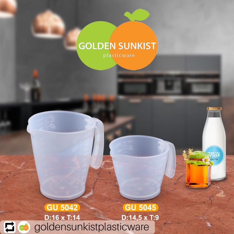 Gelas Ukur 1000ml Natural 5042 | Gelas Ukur / Takaran Plastik Golden Sunkist