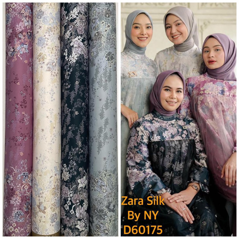 Kain Zera silk |  Copy motif Anyelir wearing klamby | kain seragaman | kain murah | kain sarimbit