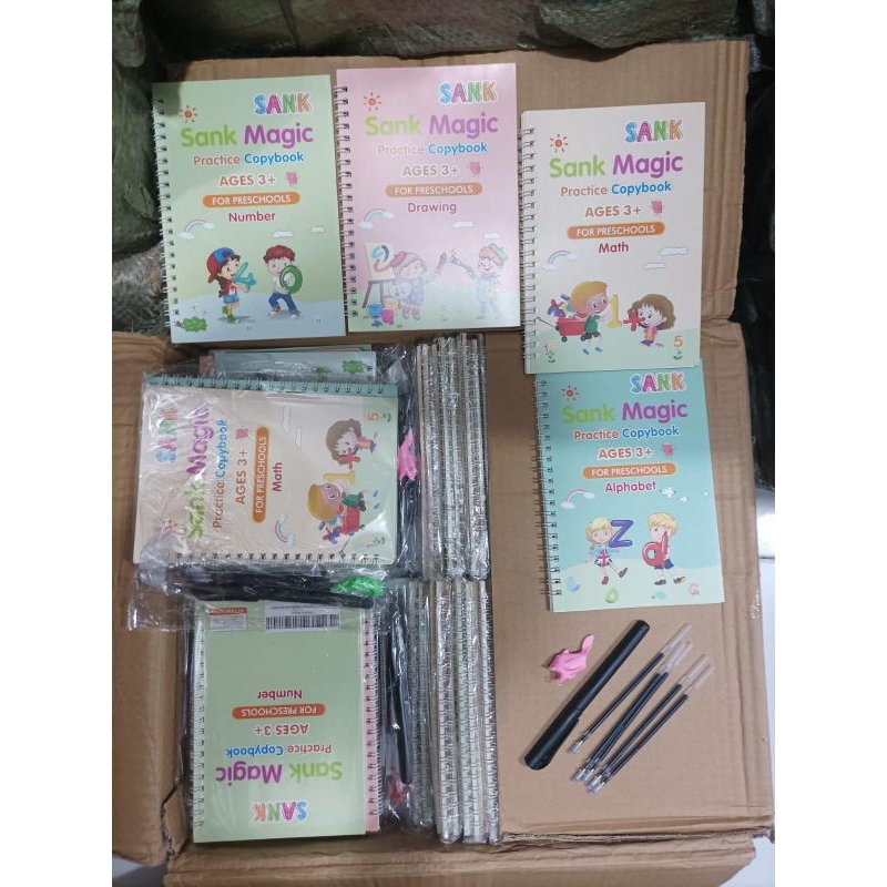 

Buku sank magic/buku ajaib/belajar menulis TK (isi 4 buku dan 1 boploin+refill)