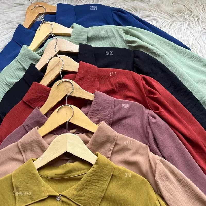 ALENA BLOUSE LENGAN BALON CRINCLE AIRFLOW