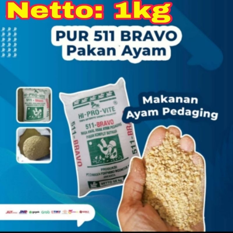 Pakan Ayam Pur Ayam 511-BRAVO per 1kg Makanan Ayam