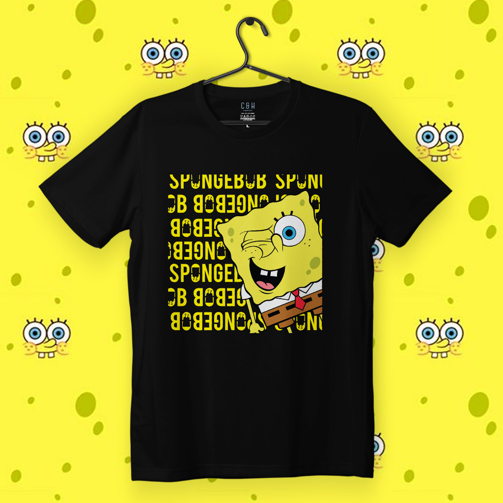 KAOS KARTUN SPONGEBOB | KAOS DISTRO PRIA WANITA ORI BY C&H | CHSPB 017