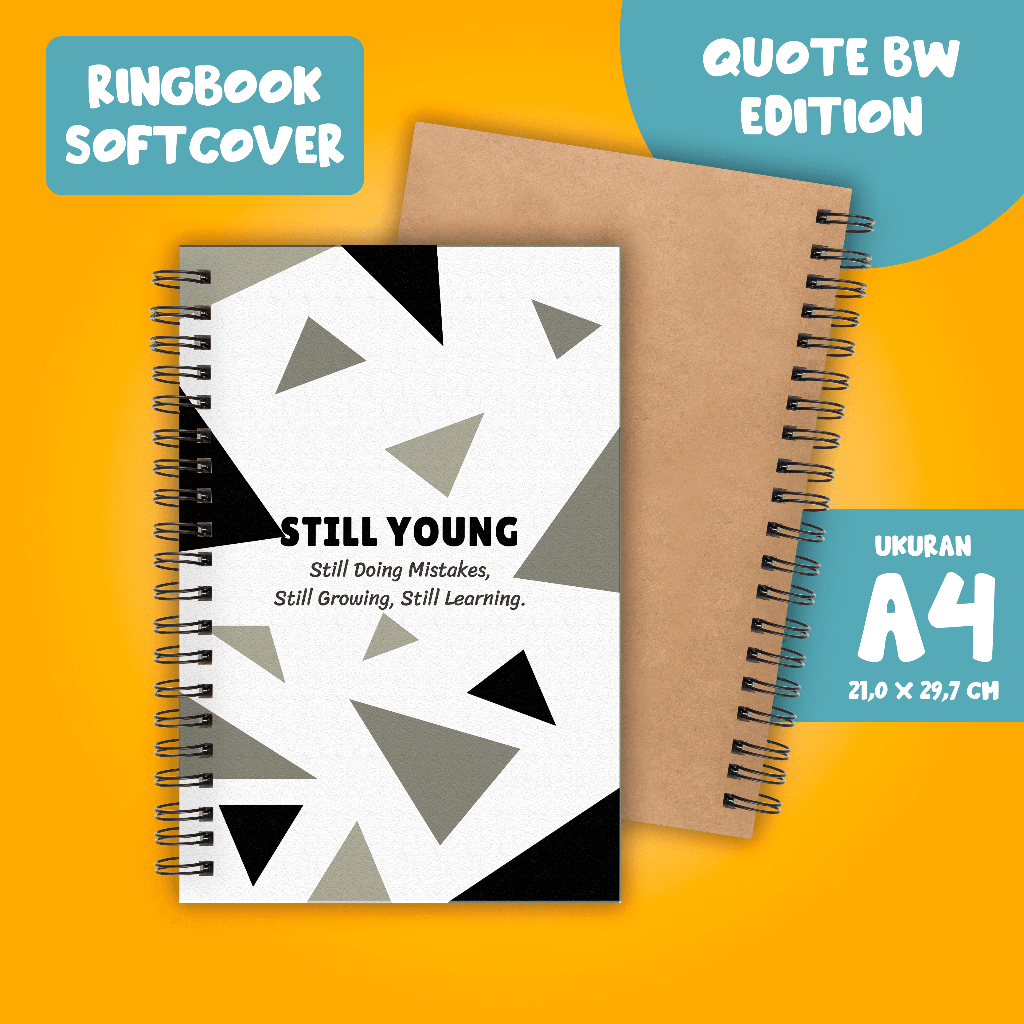 

Softcover Buku Tulis Catatan buku notebook buku diary Notebook Ring Spiral A4 60 Lembar koleksi gambar Quote Black and White part 1