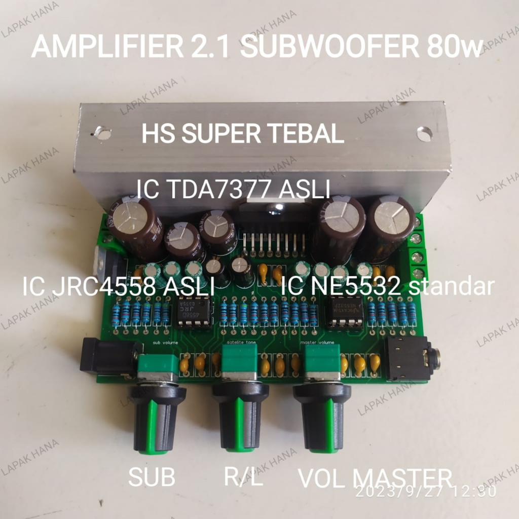power amplifier 2.1 subwoofer TDA7377 asli kit home theater kit speaker aktif low noise ic ne5532 da