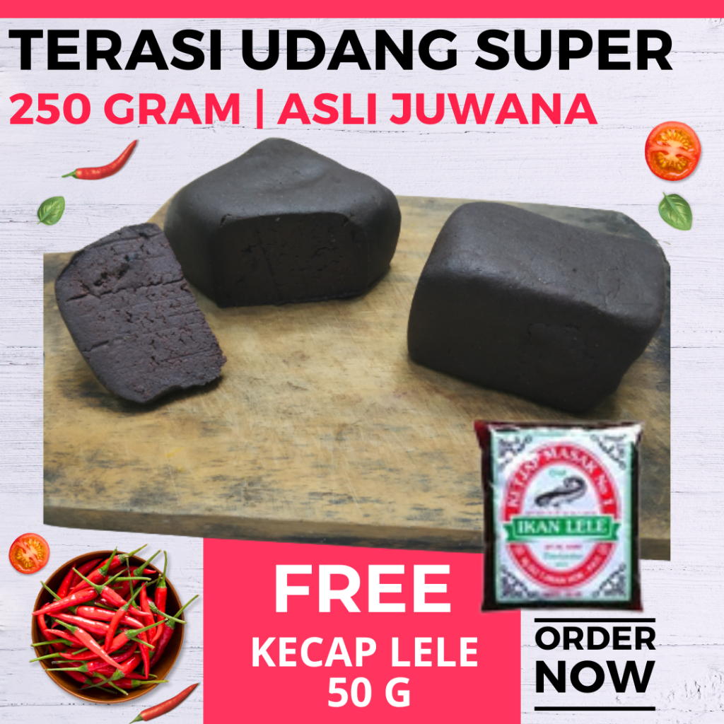 

TERASI UDANG SUPER ASLI JUWANA Free Kecap Lele 50 g