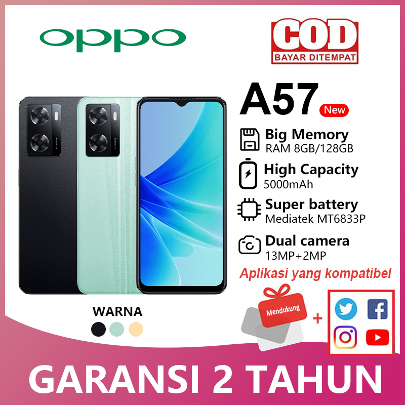 OPPO A57 RAM 6/128GB 33W SuperVOOC GARANSI 1 TAHUN