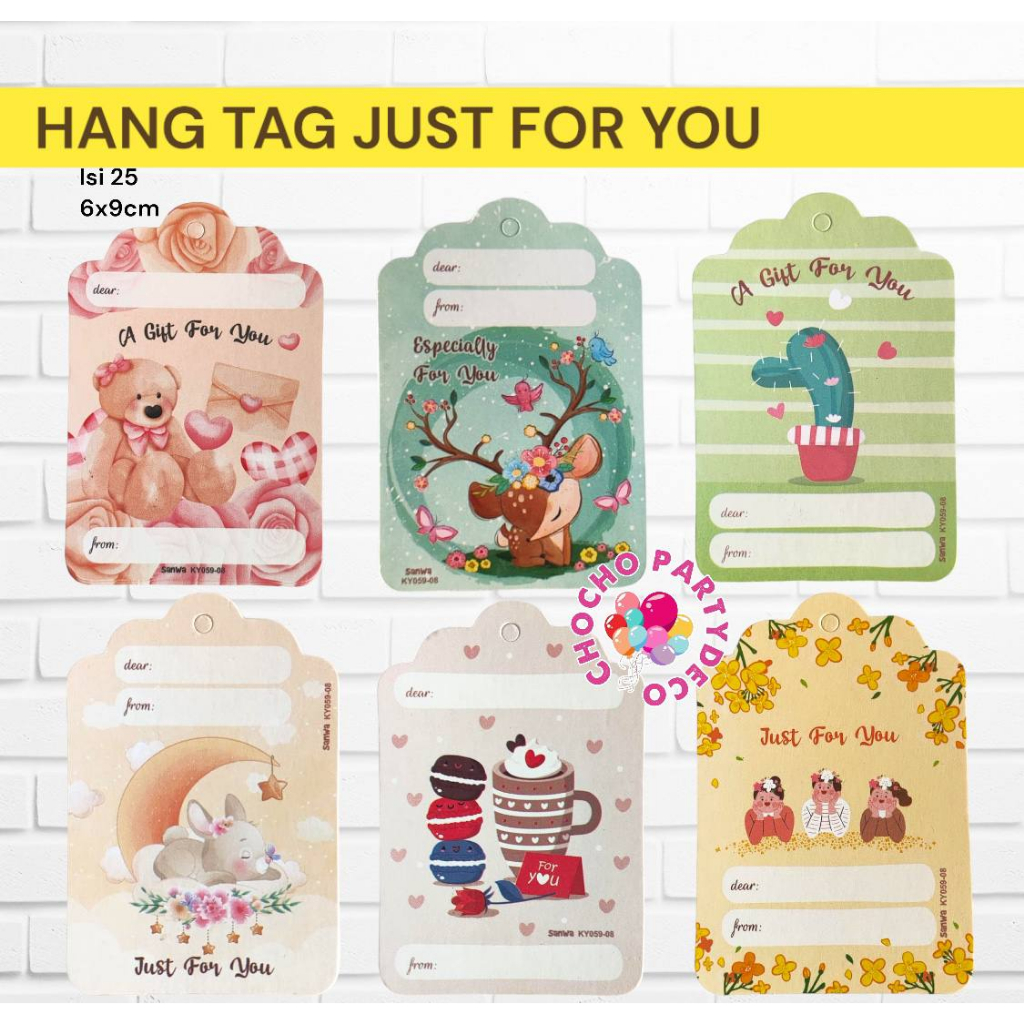 

Hang Tag JUST FOR YOU isi 25pc / Label Kue