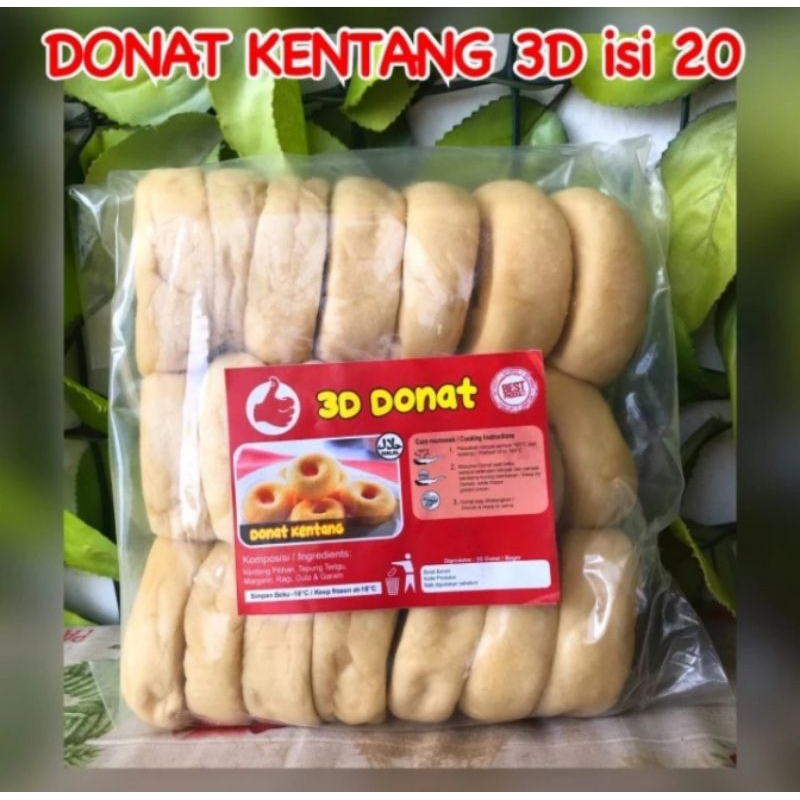 

Donat Kentang 3D isi 20 plus Gula Halus