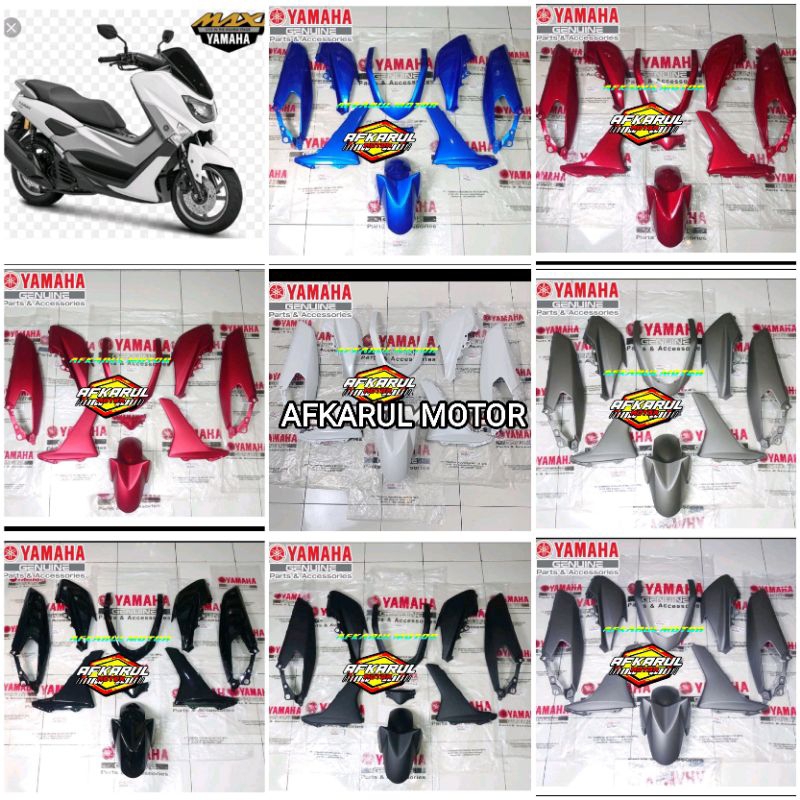 PAKET BODY HALUS FULL SET NMAX 2015-2019 ORIGINAL YGP Hitam Metalik Hitam doff Merah Metalik Merah d