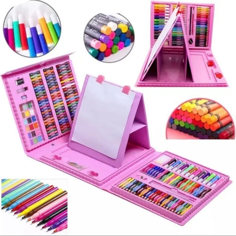 

Crayon Set Anak Pengasah 208pcs Set Alat Menggambar Melukis Anak-anak Crayon Cat Air