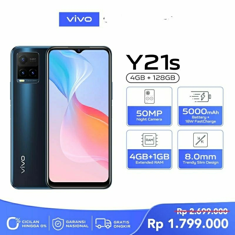 HP  VIVO Y21S GARANSI 1 TAHUN RAM 6/128