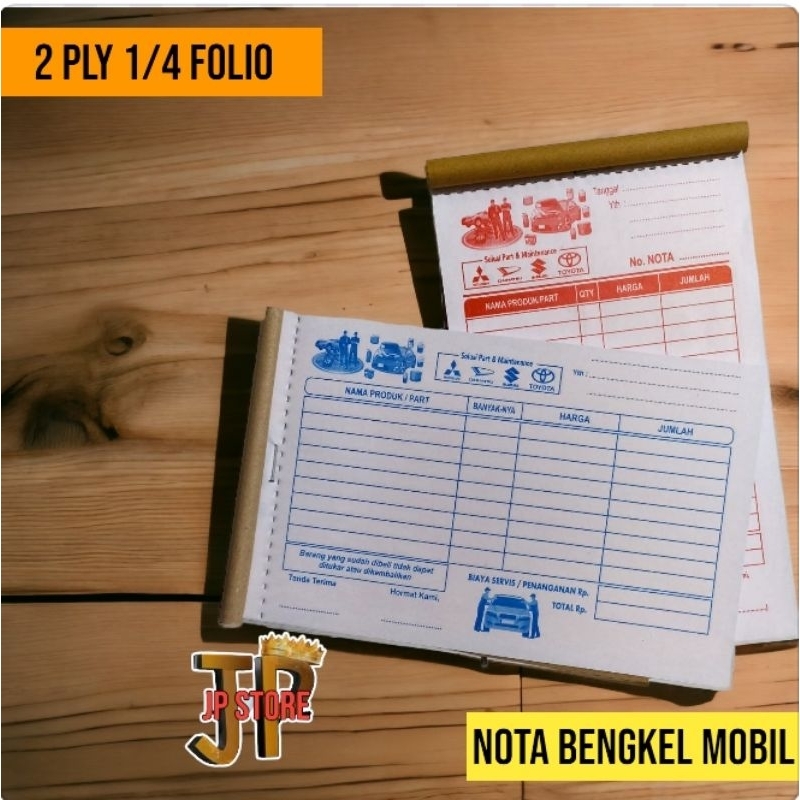 

NOTA BENGKEL MOBIL 2 PLY 1/4 FOLIO - SIAP KIRIM