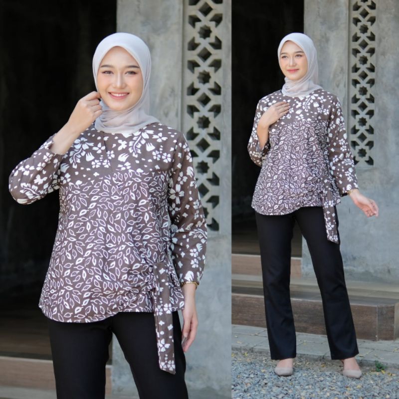 BAJU BATIK WANITA MODERN MONALISA GENES M,L,XL asli PEKALONGAN