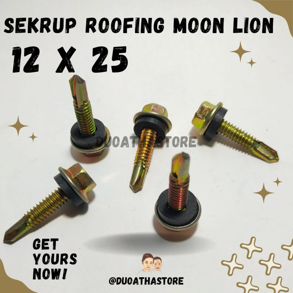 Sekrup Roofing 12x25 kuning baut sekrup Baja Ringan ROOFING MOONLION